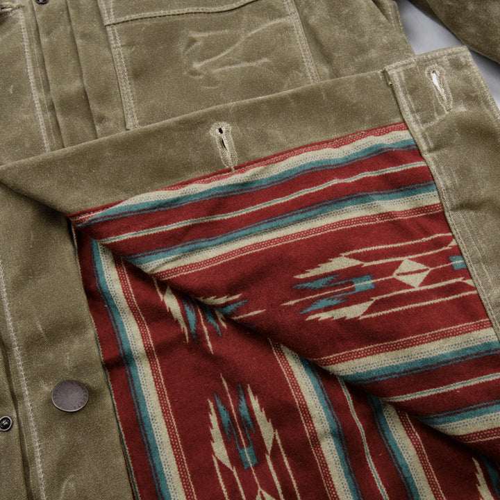 Freenote Cloth Riders Jacket Waxed Canvas - Tobacco Dark Red Interior