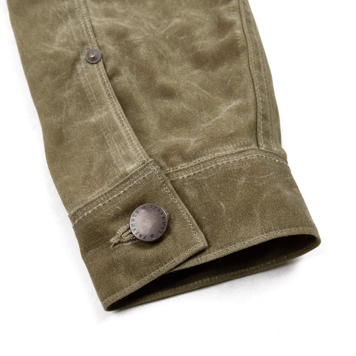 Freenote Cloth Riders Jacket Waxed Canvas - Tobacco Dark Red Interior