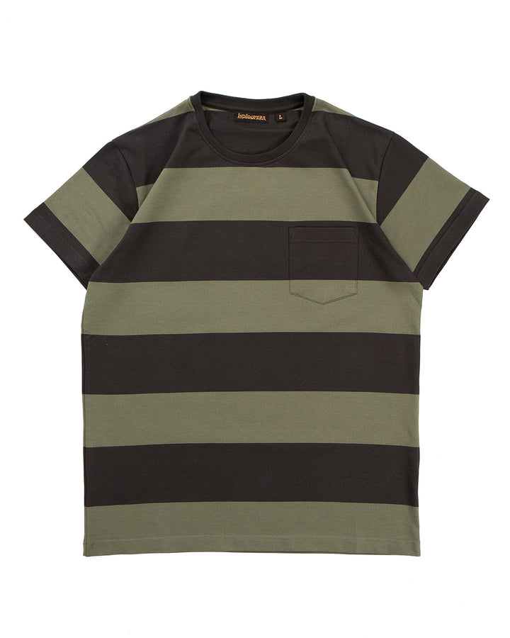 Indigofera Wilson Stripe T-Shirt, Charcoal / Green