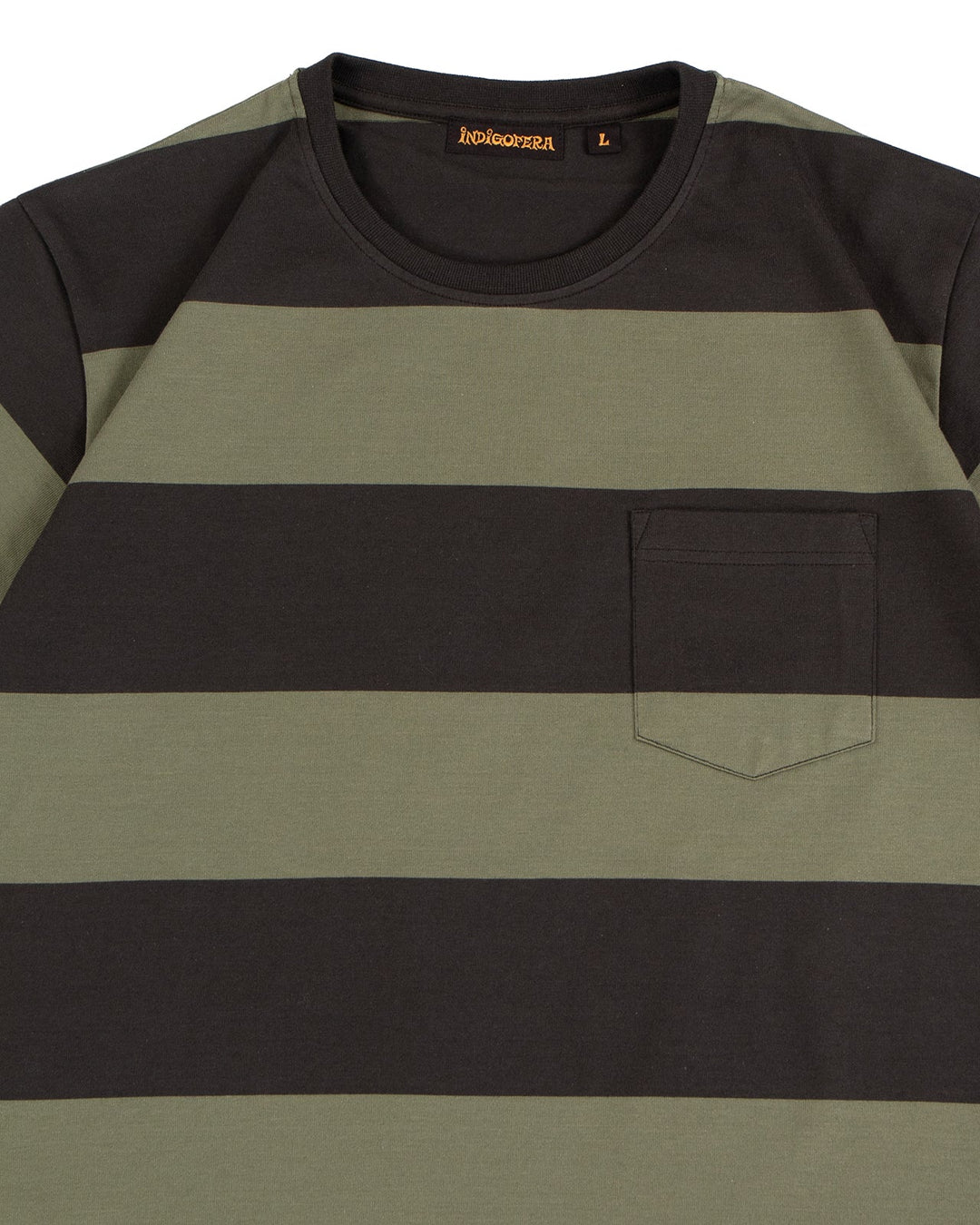Indigofera Wilson Stripe T-Shirt, Charcoal / Green