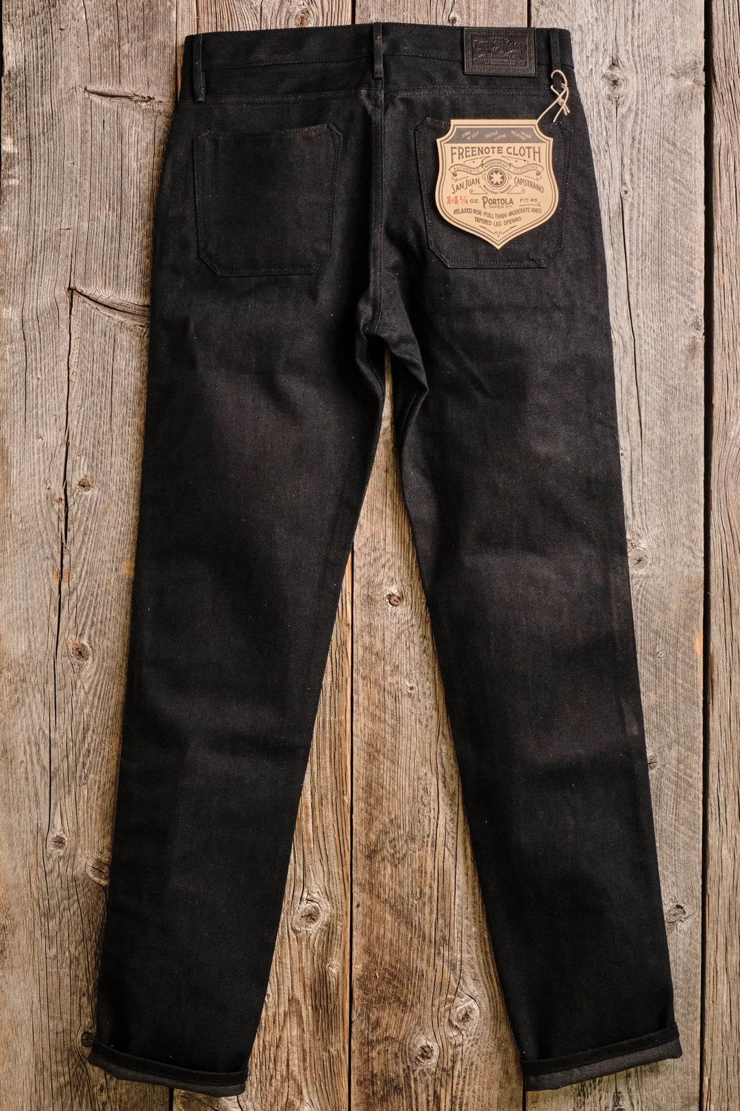 Freenote Cloth Portola Classic Taper Raw 14.25oz - Black Grey