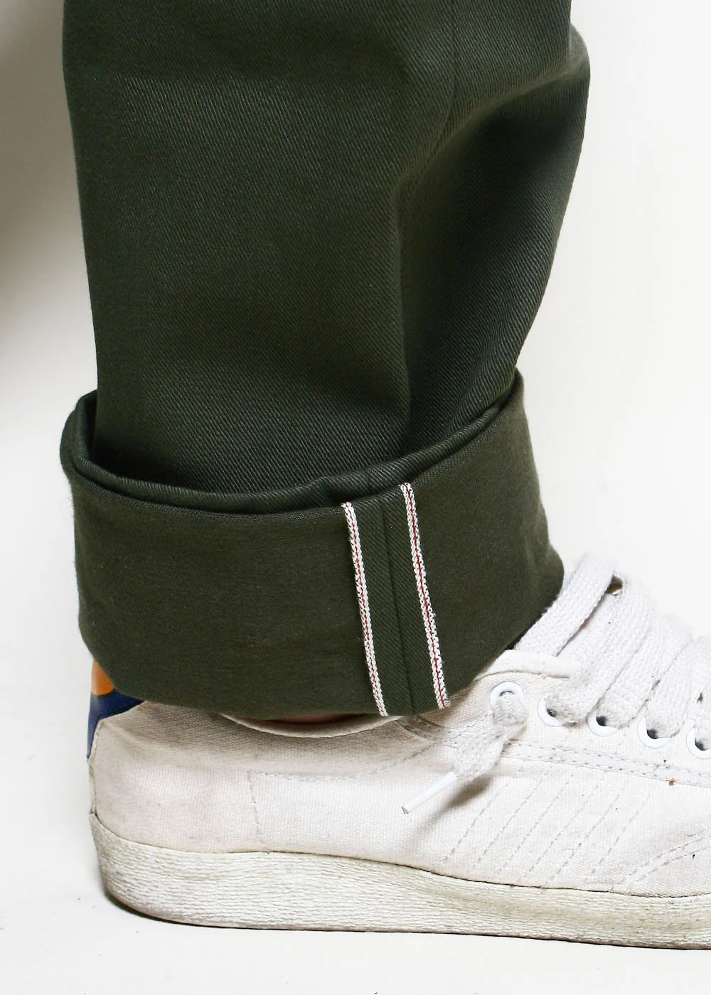 Rogue Territory Officer Trousers High - Olive Selvedge