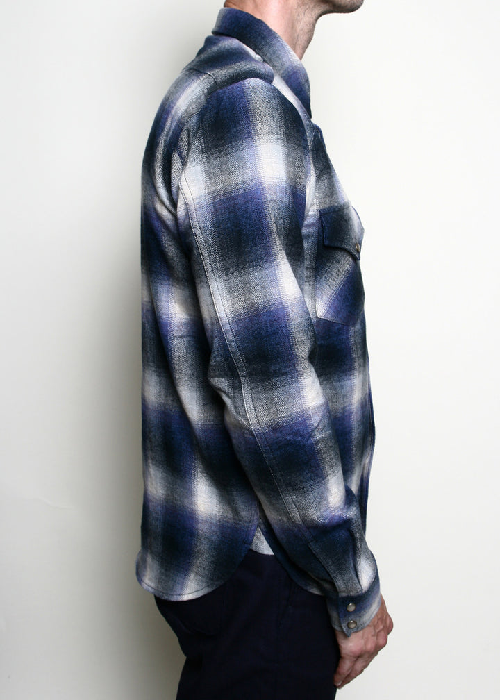 Rogue Territory Western Shirt - Bluebell Brushed Plaid