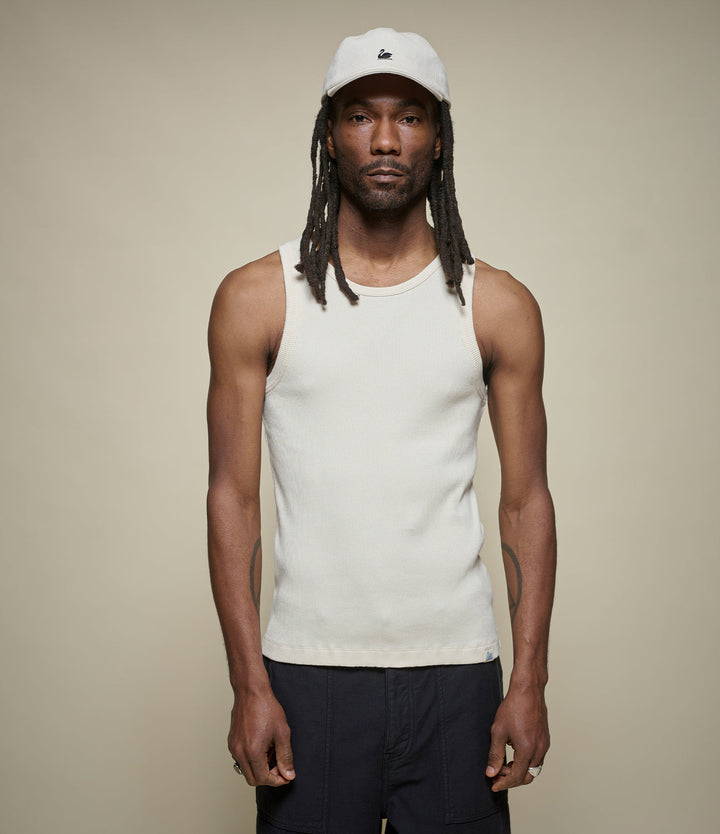 Merz b. Schwanen - Iconic Ribbed Cotton Tank Top in Nature
