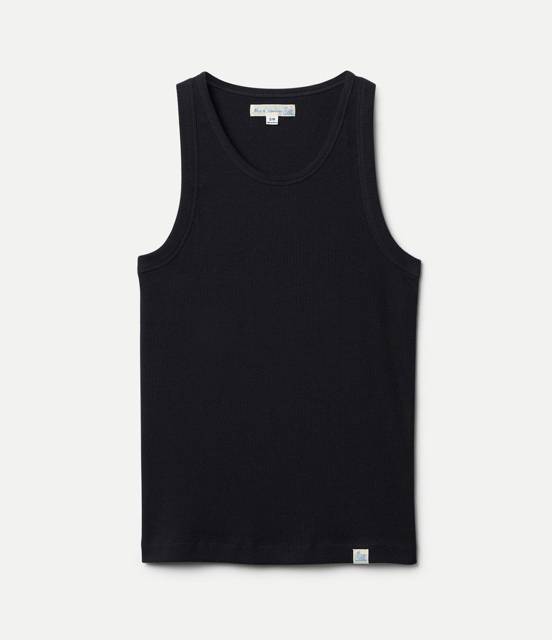Merz b. Schwanen - Iconic Ribbed Cotton Tank Top in Deep Black