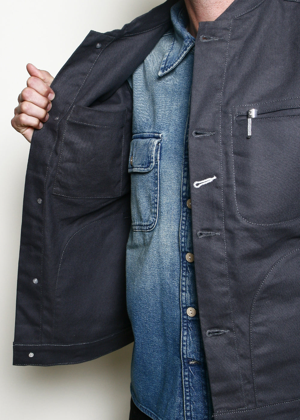 Rouge Territory Dry Wax Canvas Supply Vest - Grey