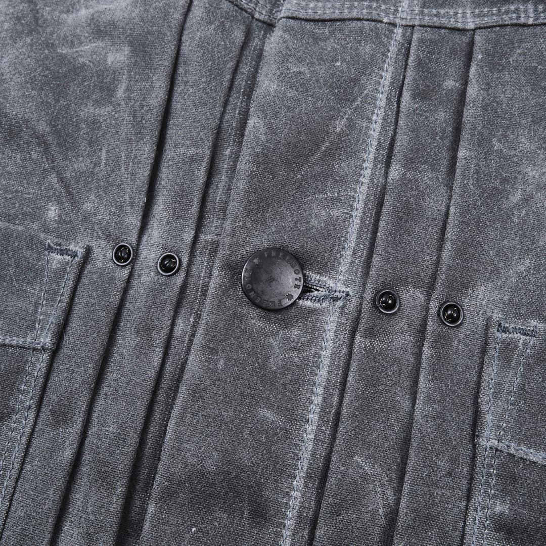 Freenote Cloth Riders Jacket Waxed Canvas - Charcoal