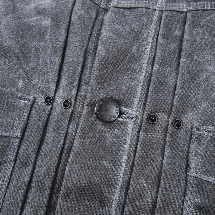 Freenote Cloth Riders Jacket Waxed Canvas - Charcoal