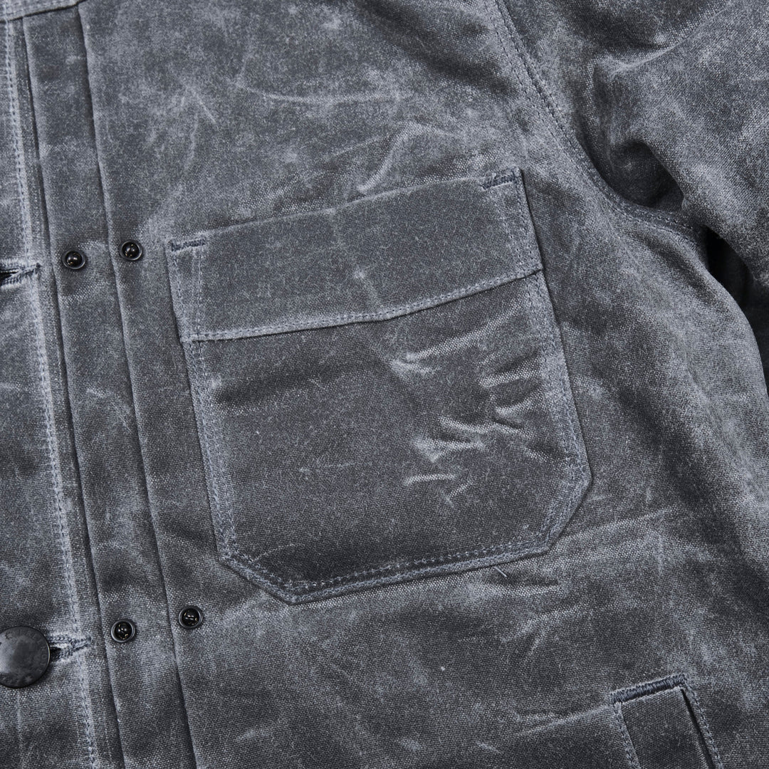 Freenote Cloth Riders Jacket Waxed Canvas - Charcoal