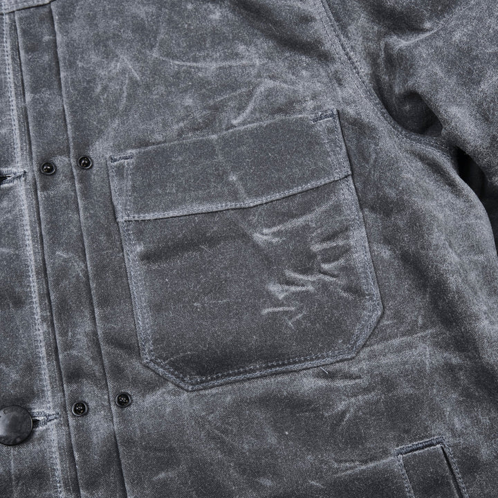 Freenote Cloth Riders Jacket Waxed Canvas - Charcoal
