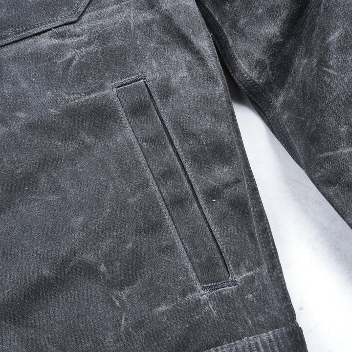 Freenote Cloth Riders Jacket Waxed Canvas - Charcoal