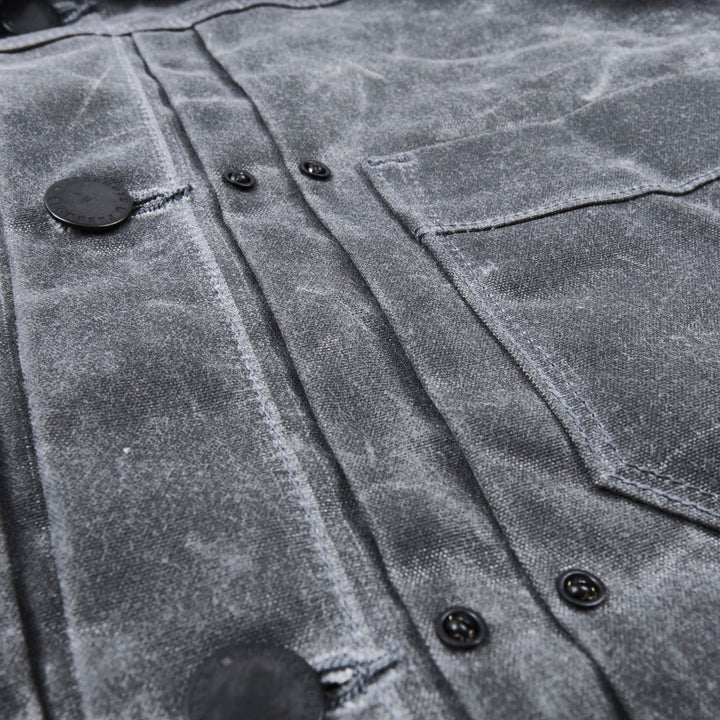 Freenote Cloth Riders Jacket Waxed Canvas - Charcoal