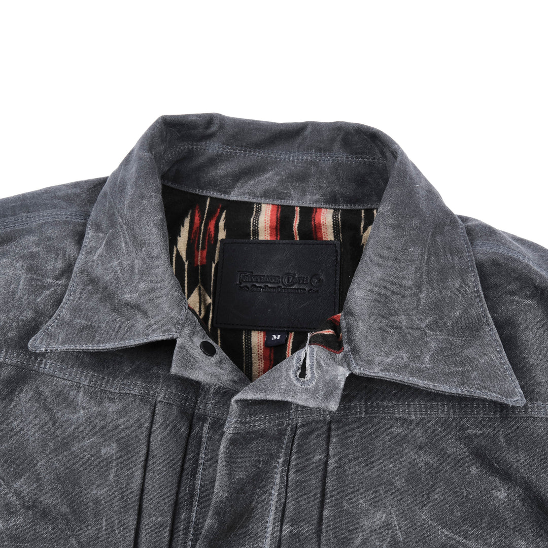 Freenote Cloth Riders Jacket Waxed Canvas - Charcoal