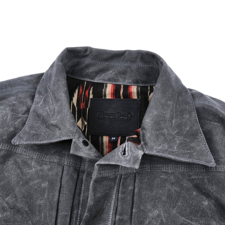 Freenote Cloth Riders Jacket Waxed Canvas - Charcoal