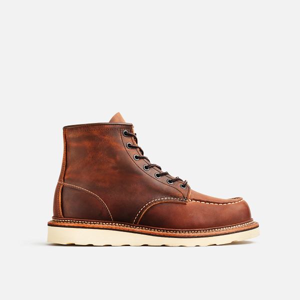 Red Wing Seconds - CLASSIC MOC MEN'S 6-INCH BOOT- COPPER ROUGH & TOUGH LEATHER-#1907D