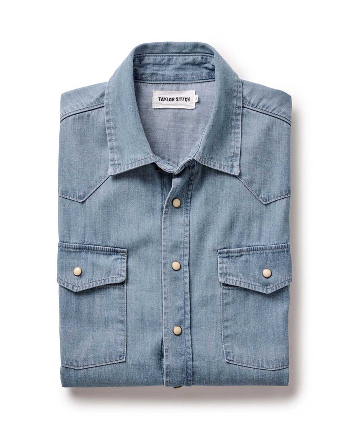 Taylor Stitch Glacier Shirt - Washed Indigo Selvedge Denim